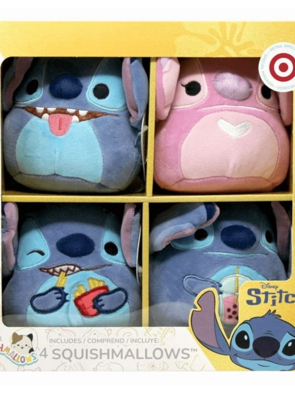 Disney Stitch Plush 4-Pack - Blue & Pink Squishmallows